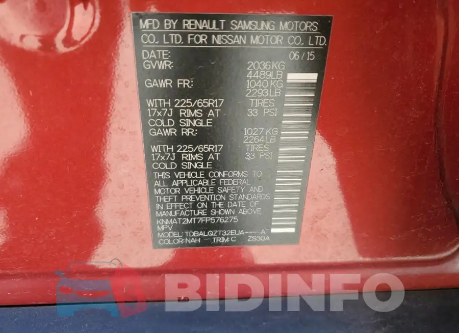KNMAT2MT7FP576275 Photo# 13