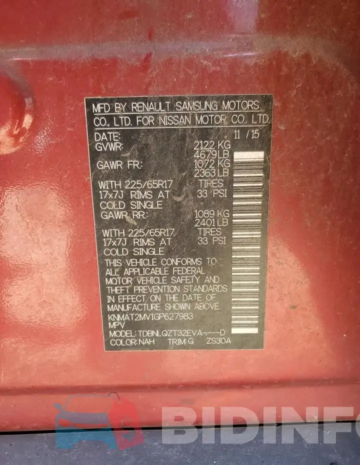 KNMAT2MV1GP627983 Photo# 13