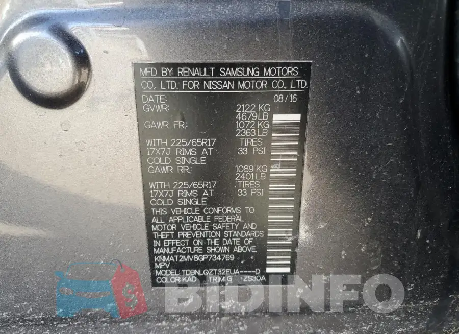 KNMAT2MV8GP734769 Photo# 14
