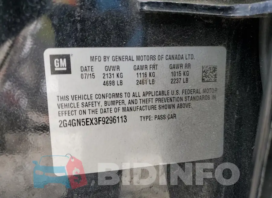 2G4GN5EX3F9296113 Photo# 12