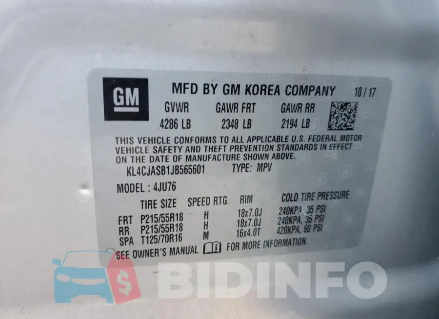 KL4CJASB1JB565601 Photo# 12