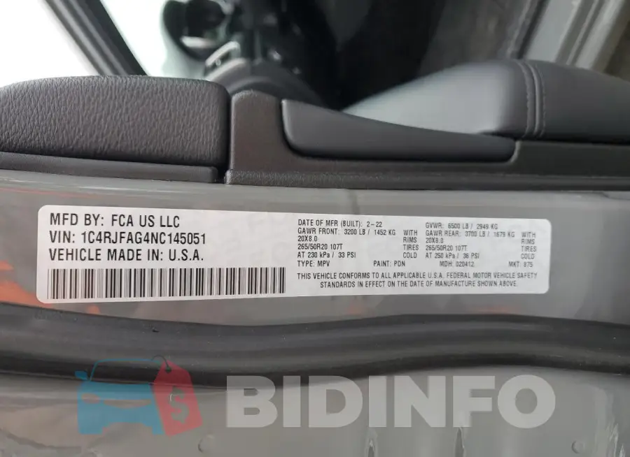 1C4RJFAG4NC145051 Photo# 13