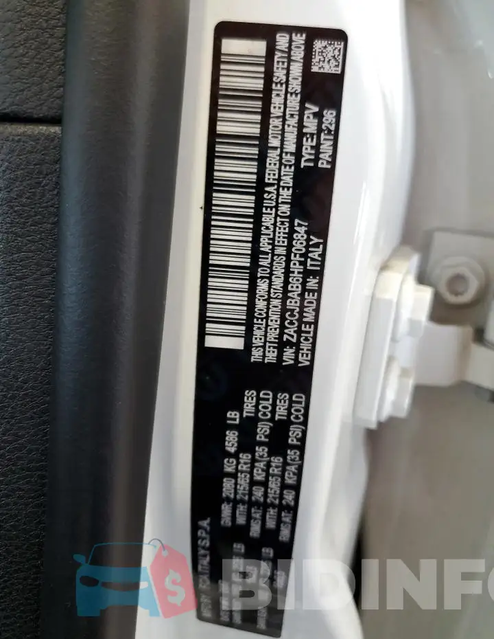 ZACCJBAB6HPF06847 Photo# 13