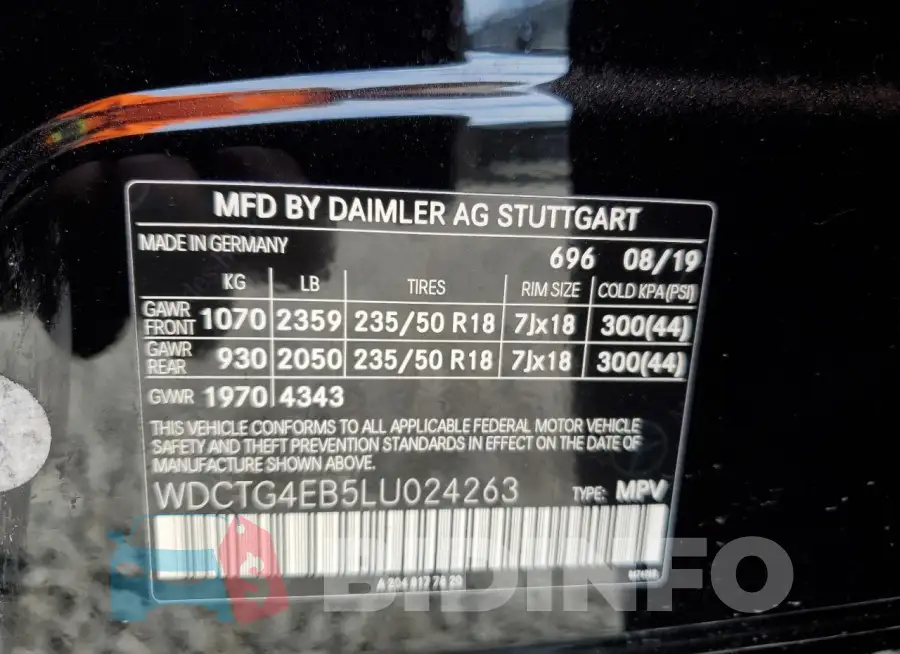 WDCTG4EB5LU024263 Photo# 13