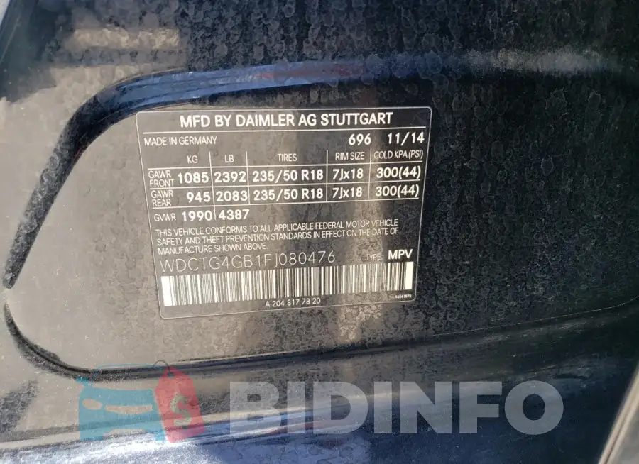 WDCTG4GB1FJ080476 Photo# 12