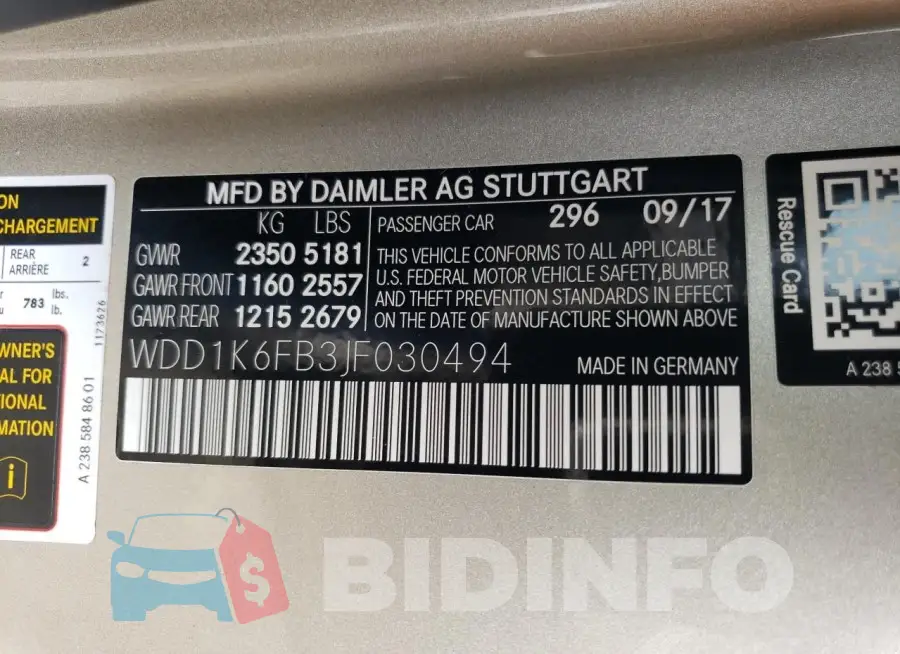 WDD1K6FB3JF030494 Photo# 12