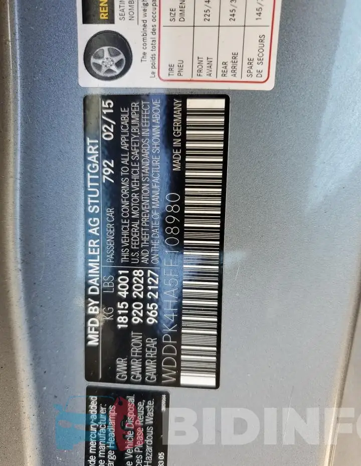 WDDPK4HA5FF108980 Photo# 12