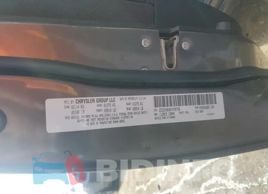 2C3CDXBG8FH735726 Photo# 12