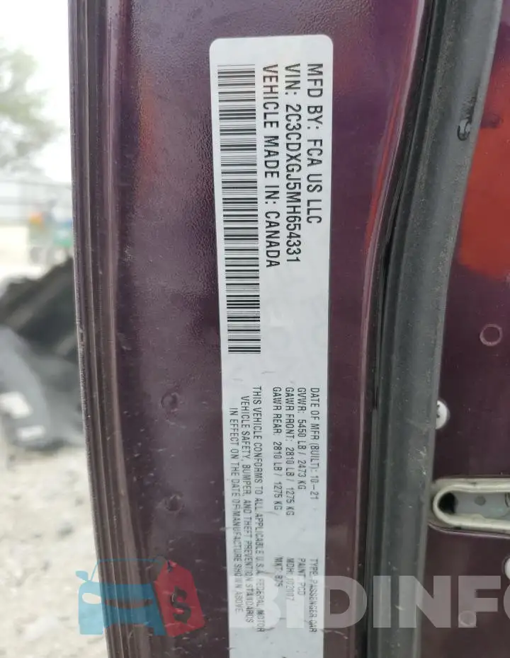2C3CDXGJ5MH654331 Photo# 12