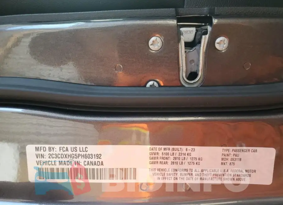 2C3CDXHG5PH603192 Photo# 13
