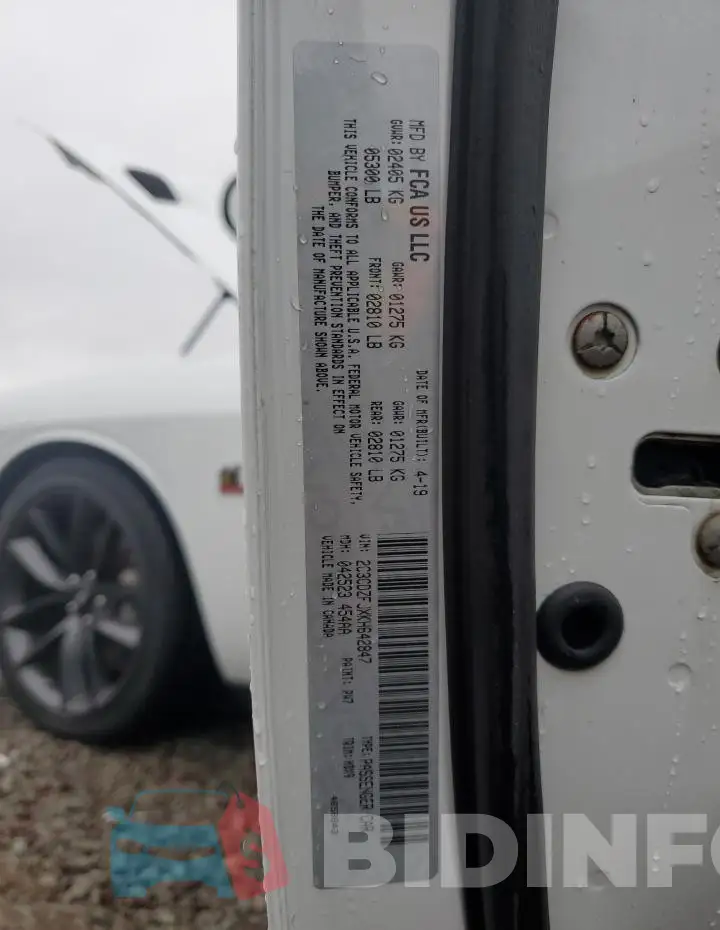 2C3CDZFJXKH642847 Photo# 13