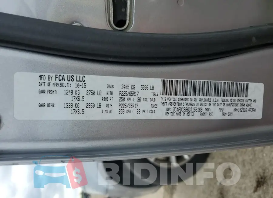 3C4PDCBB6GT156169 Photo# 13