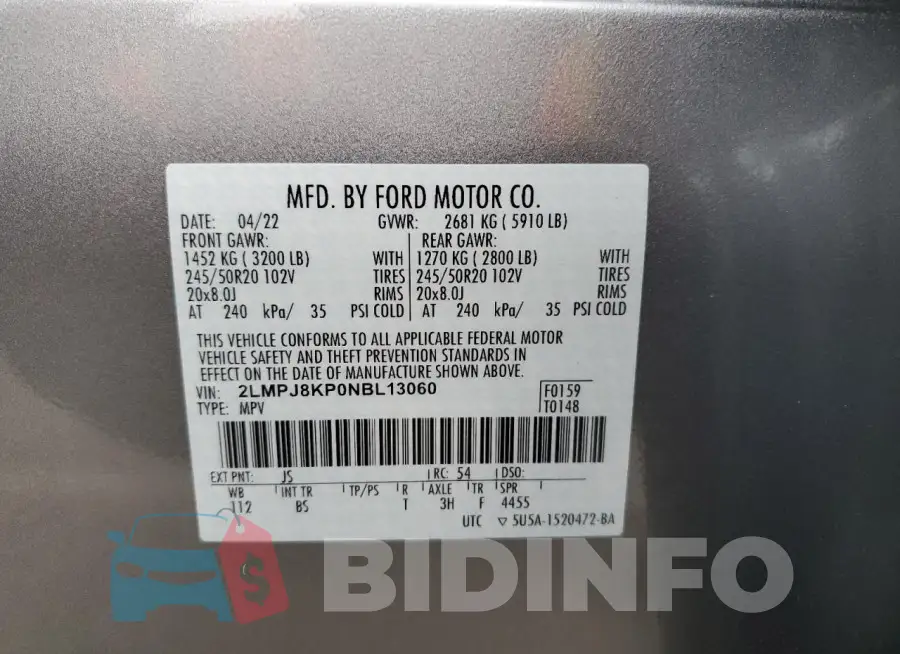 2LMPJ8KP0NBL13060 Photo# 13