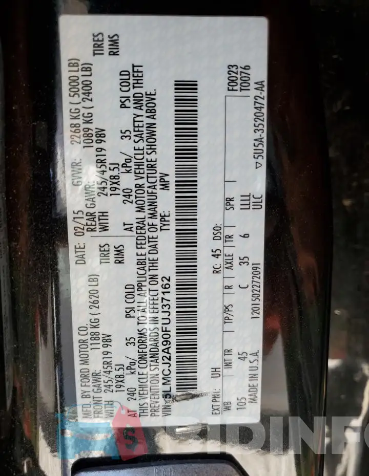 5LMCJ2A90FUJ37162 Photo# 12