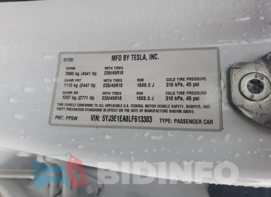5YJ3E1EA8LF613303 Photo# 13