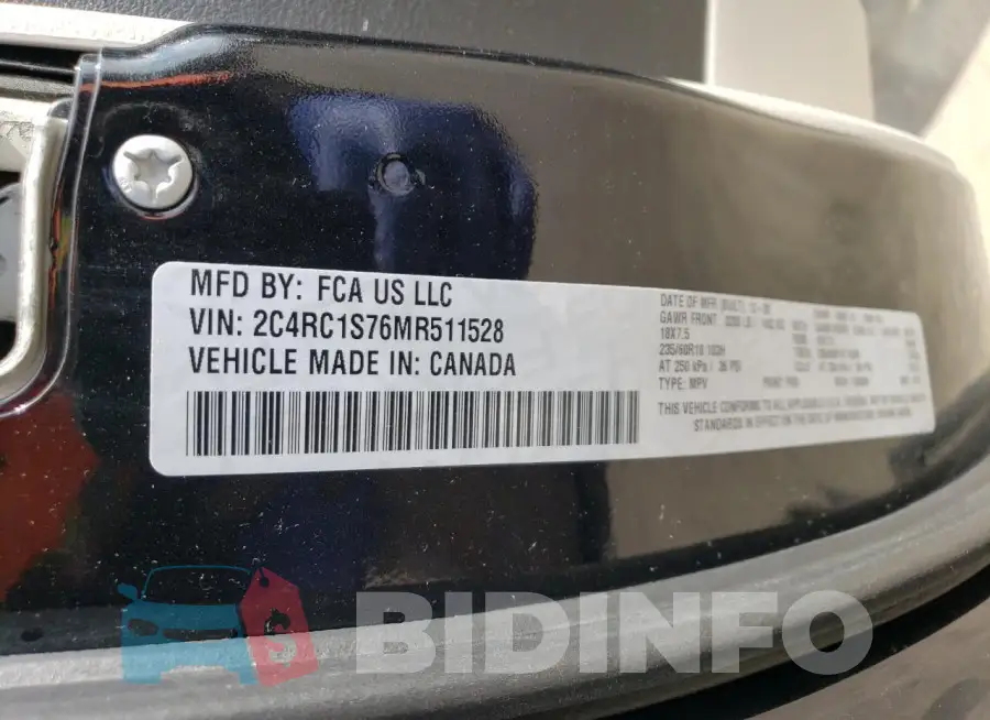 2C4RC1S76MR511528 Photo# 13