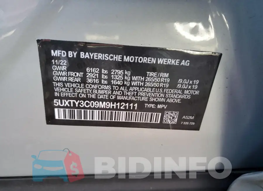 5UXTY5C09M9H12637 Photo# 12