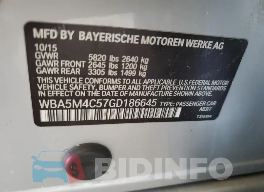 WBA5M4C57GD186645 Photo# 13
