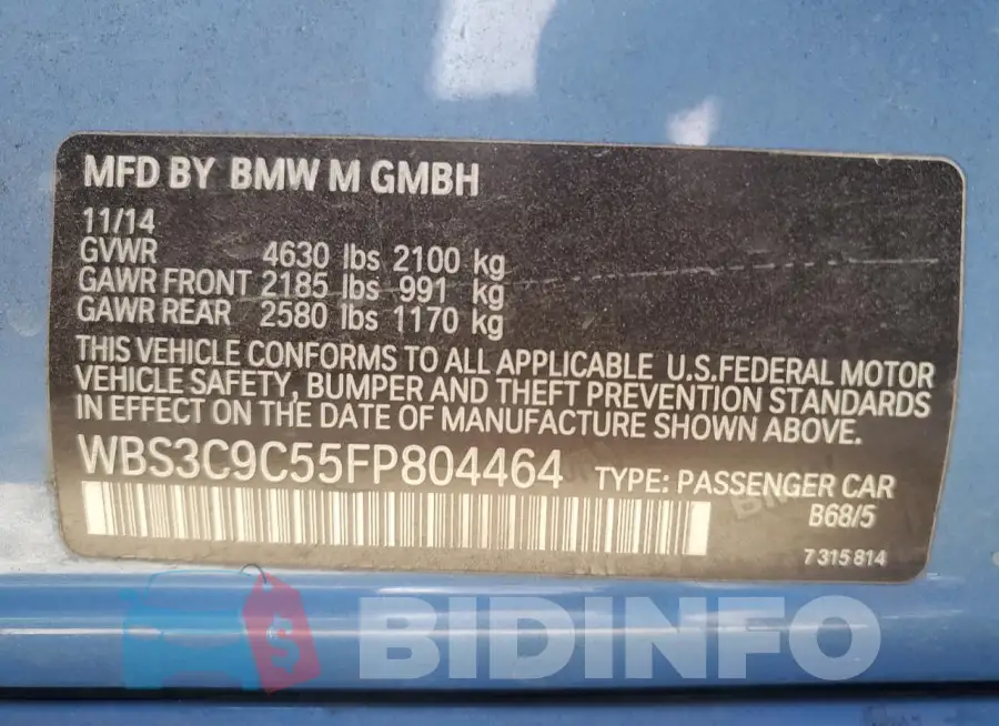 WBS3C9C55FP804464 Photo# 12