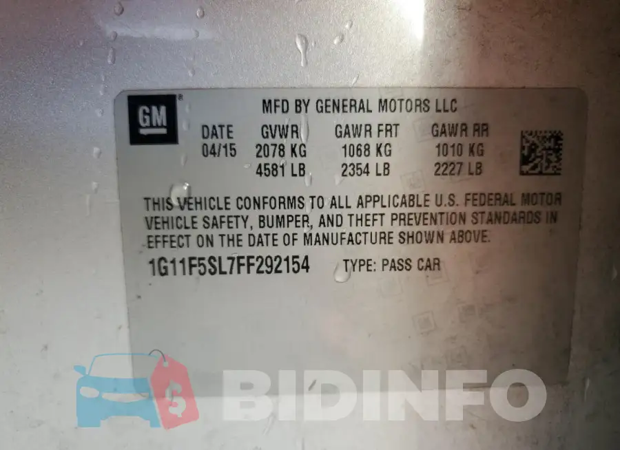 1G11F5SL7FF292154 Photo# 12