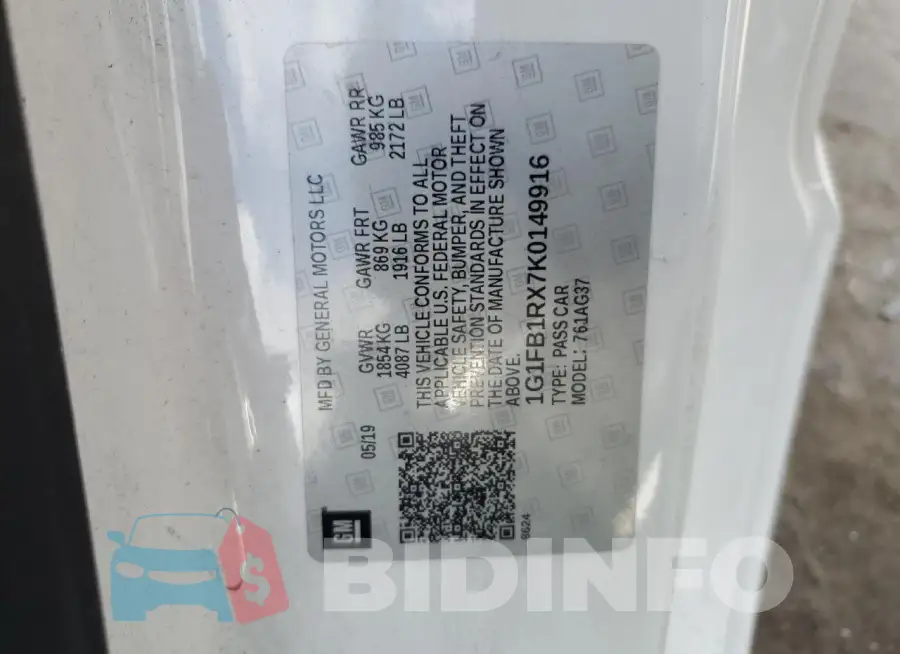 1G1FB1RX7K0149916 Photo# 12
