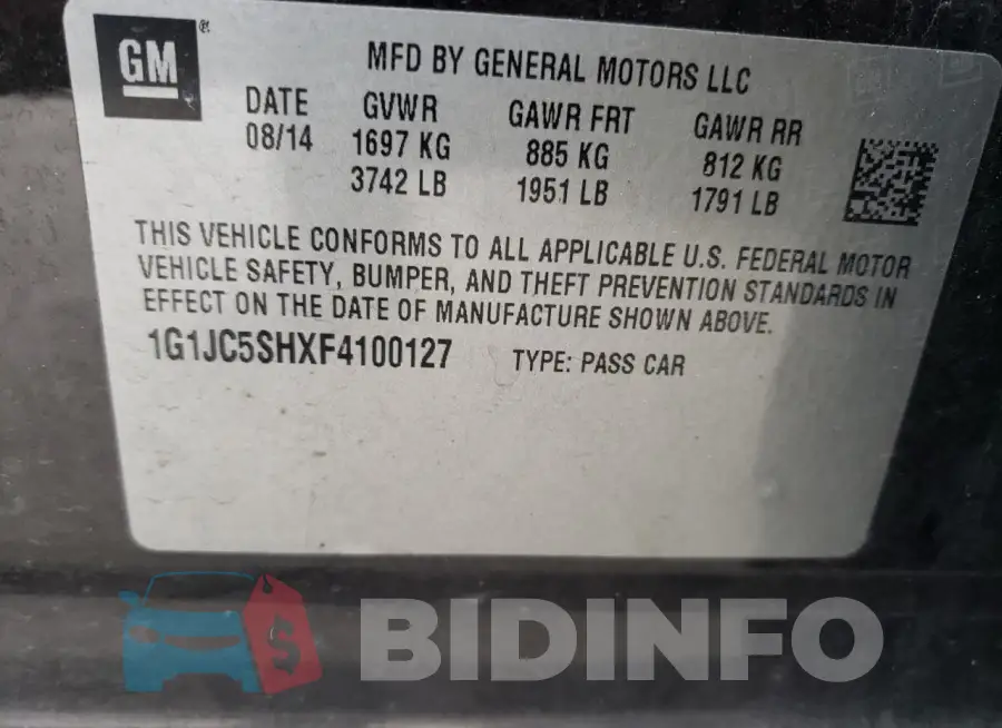 1G1JC5SHXF4100127 Photo# 12