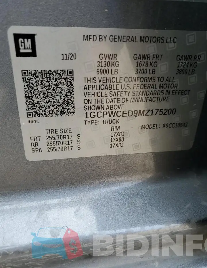 1GCPWCED9MZ175200 Photo# 13