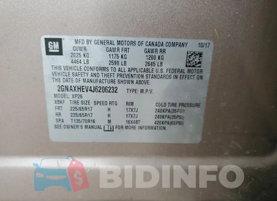 2GNAXHEV4J6206232 Photo# 13