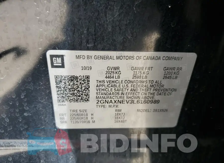 2GNAXNEV3L6160989 Photo# 13