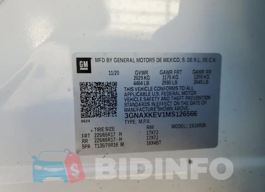 3GNAXKEV1MS126566 Photo# 12