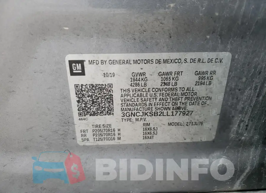 3GNCJKSB2LL177927 Photo# 13