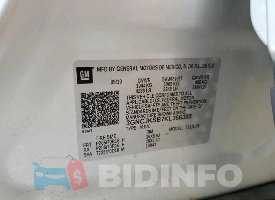 3GNCJKSB7KL366393 Photo# 13