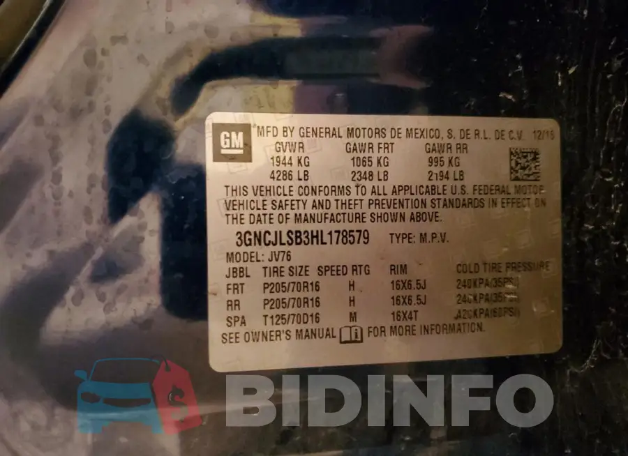 3GNCJLSB3HL178579 Photo# 14