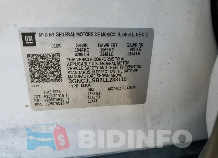 3GNCJLSB7LL233110 Photo# 13