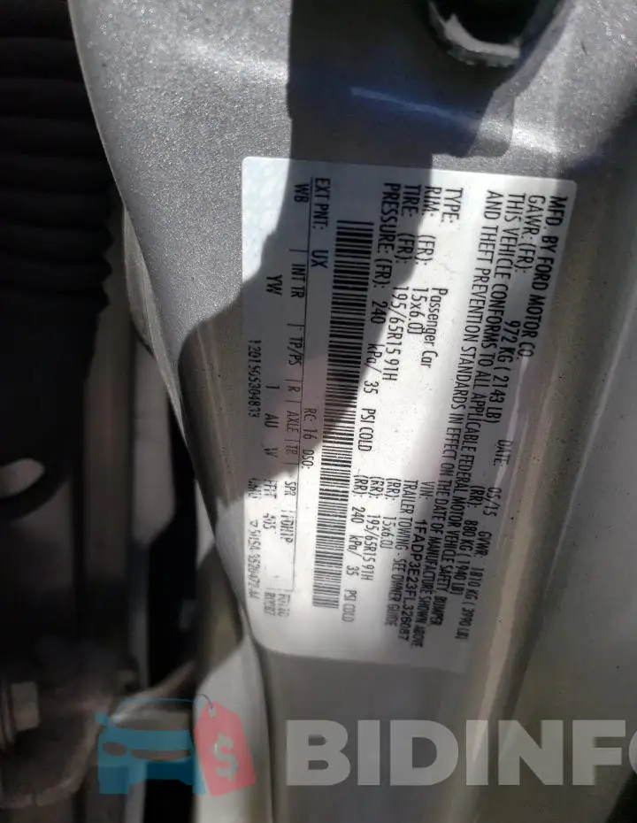 1FADP3E23FL326087 Photo# 12