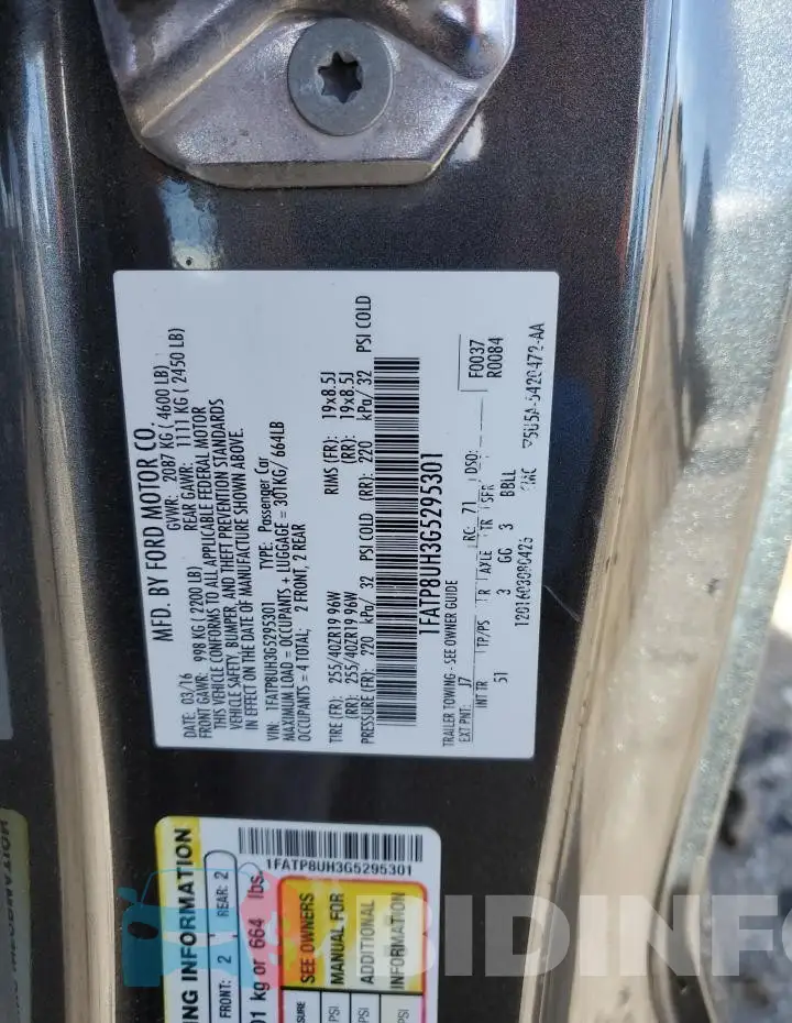 1FATP8UH3G5295301 Photo# 13