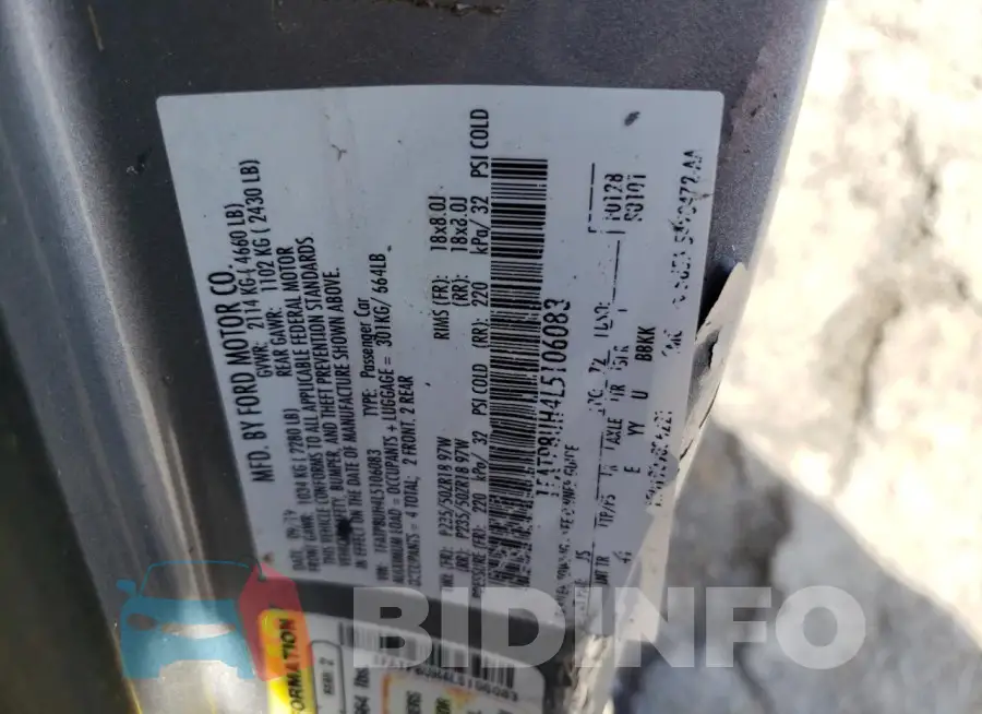 1FATP8UH4L5106083 Photo# 12