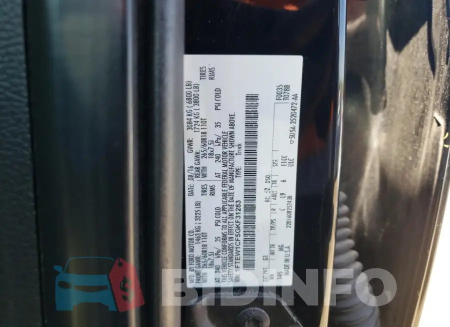1FTEW1CF5GKF31283 Photo# 12