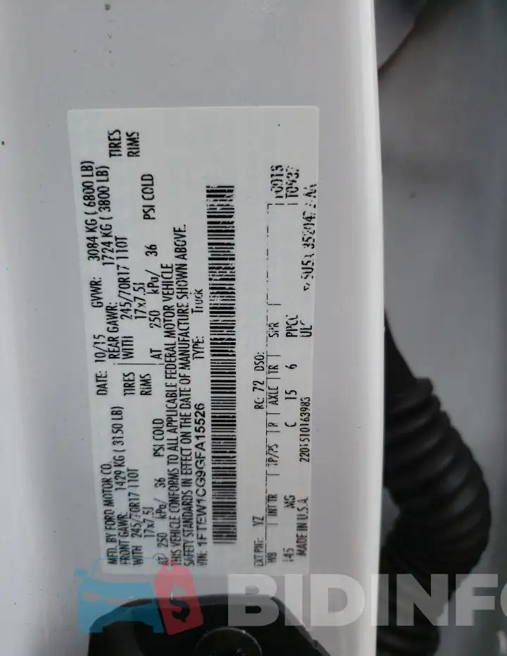 1FTEW1CG9GFA15526 Photo# 12