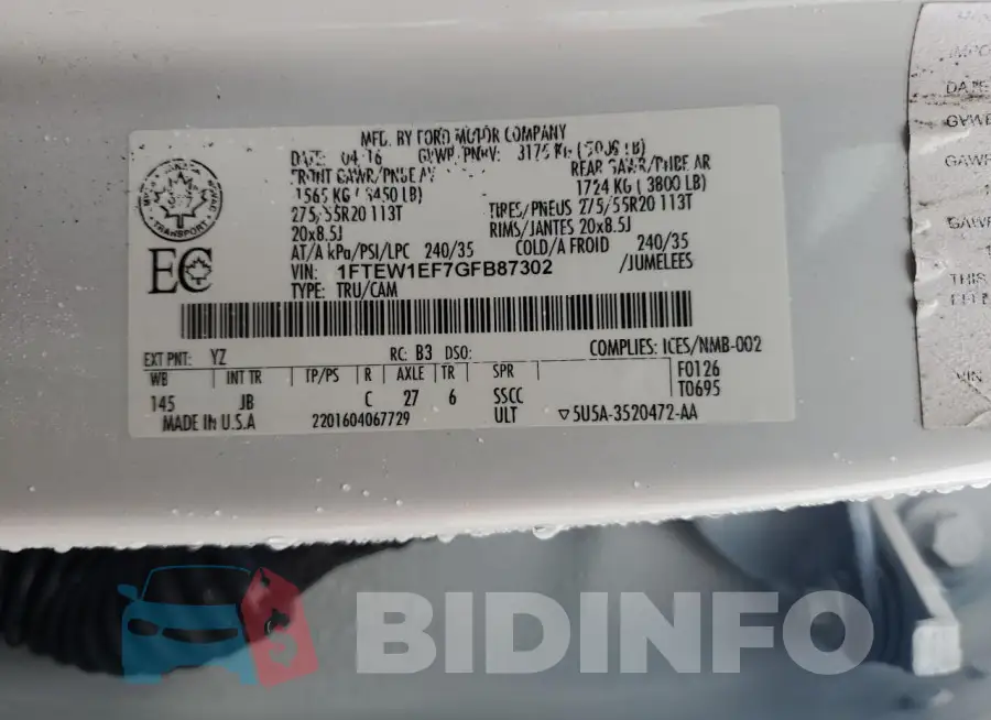 1FTEW1EF7GFB87302 Photo# 13