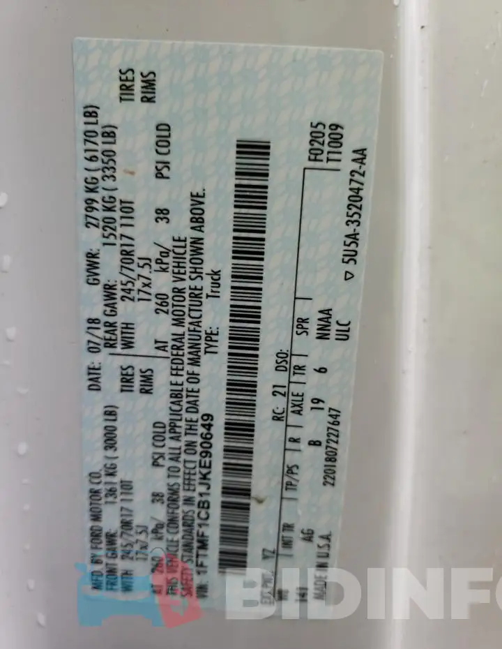 1FTMF1CB1JKE90649 Photo# 12
