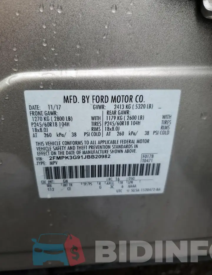 2FMPK3G91JBB20982 Photo# 12