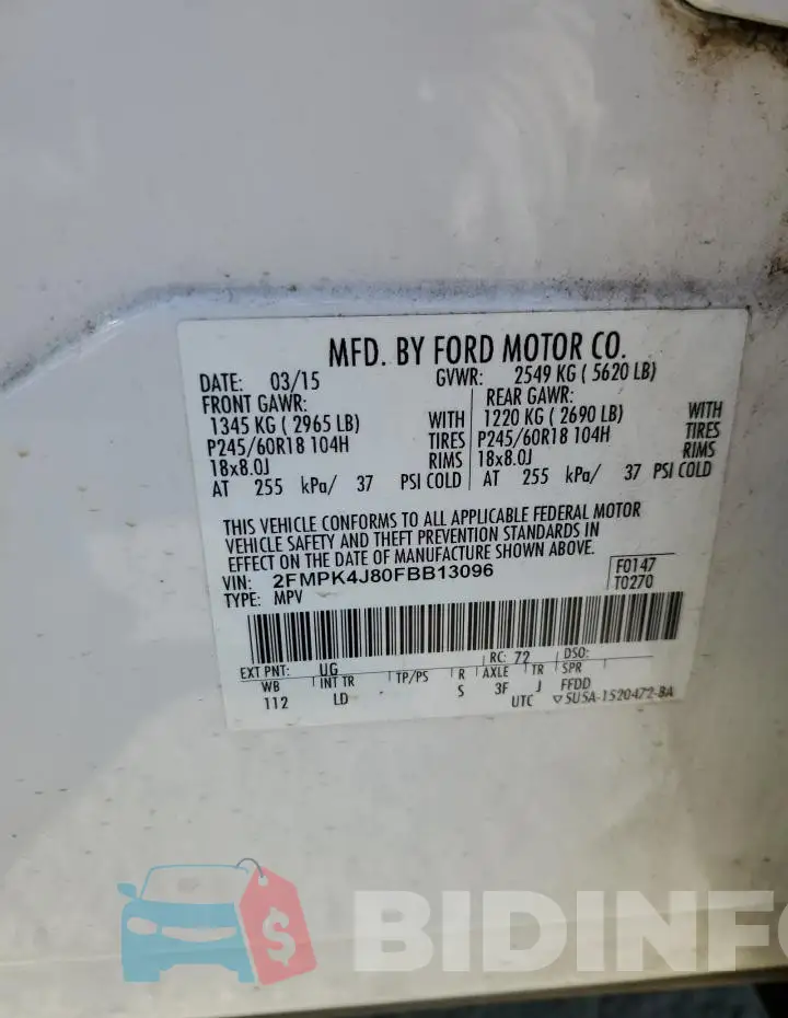2FMPK4J80FBB13096 Photo# 12