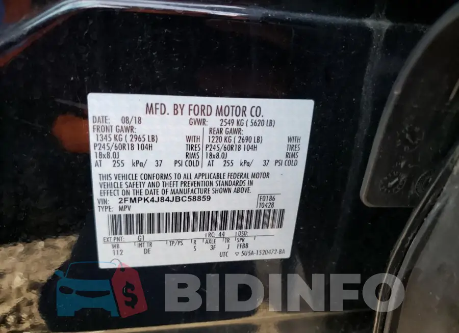 2FMPK4J84JBC58859 Photo# 13