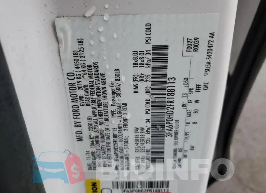 3FA6P0HD2FR188113 Photo# 12