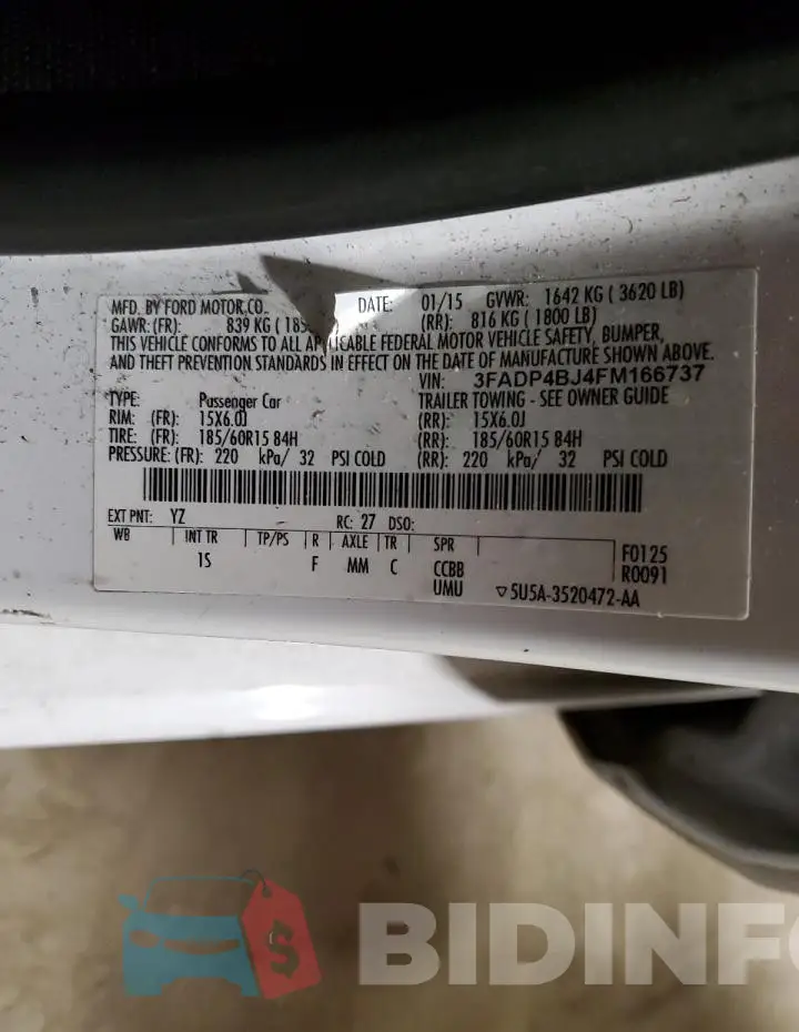 3FADP4BJ4FM166737 Photo# 12