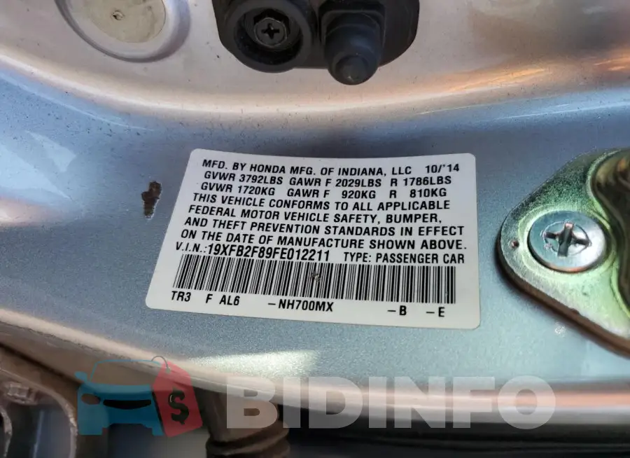 19XFB2F89FE012211 Photo# 13