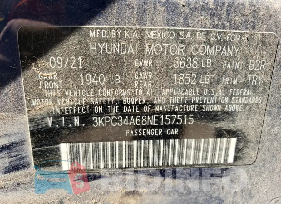 3KPC34A68NE157515 Photo# 12