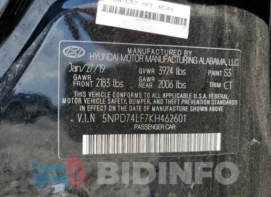 5NPD74LF7KH462601 Photo# 12