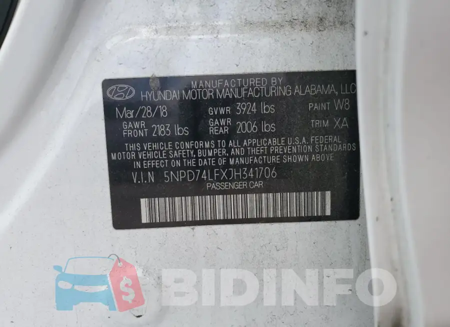 5NPD74LFXJH341706 Photo# 13